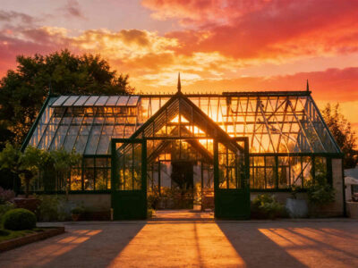 The Glass Greenhouse under the setting sun-2